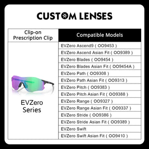 Custom Insert Clip-On & Prescription Lenses for Oakley EVZero Sunglasses