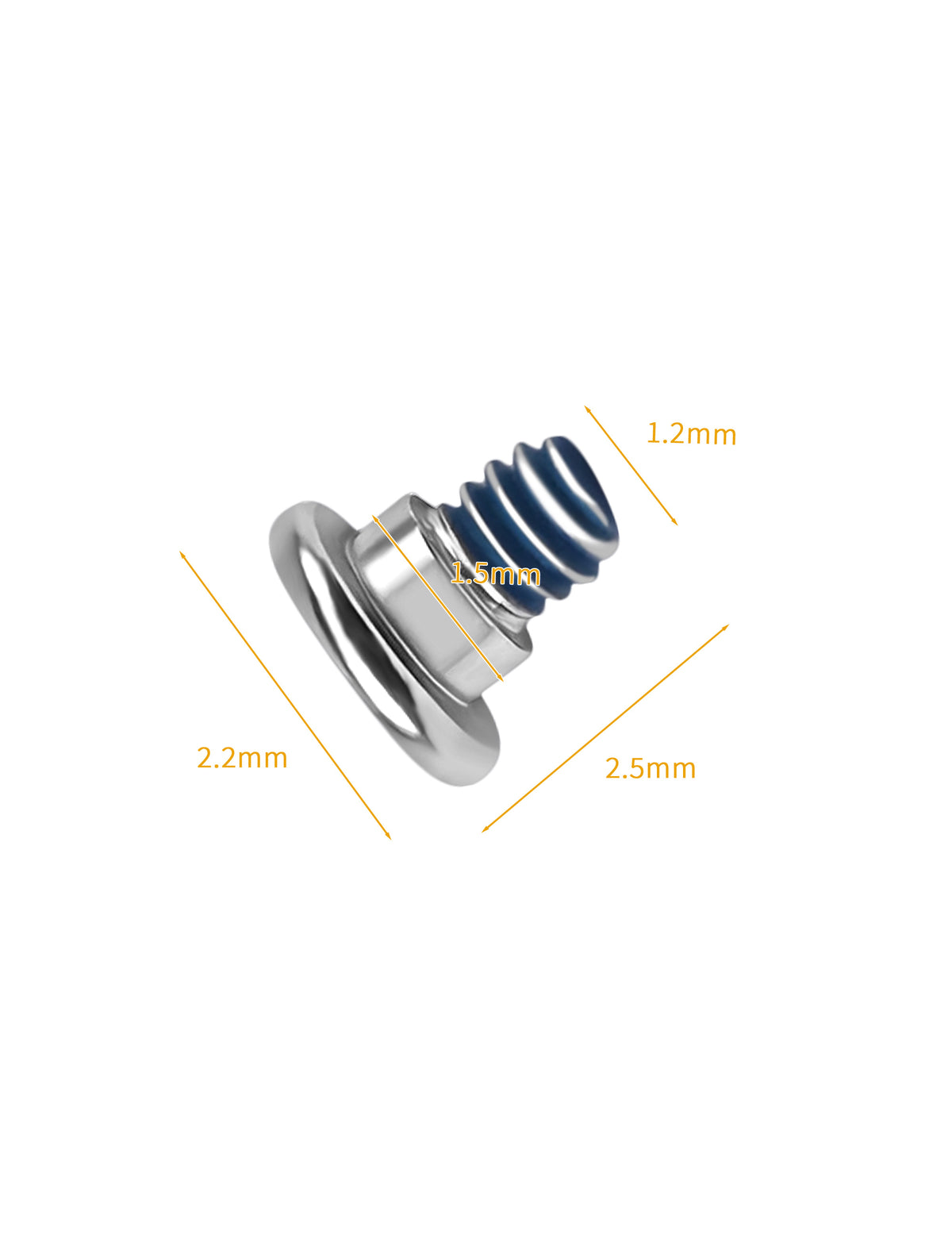 Silver-Flat Torx-2.5x1.5x1.2x2.2