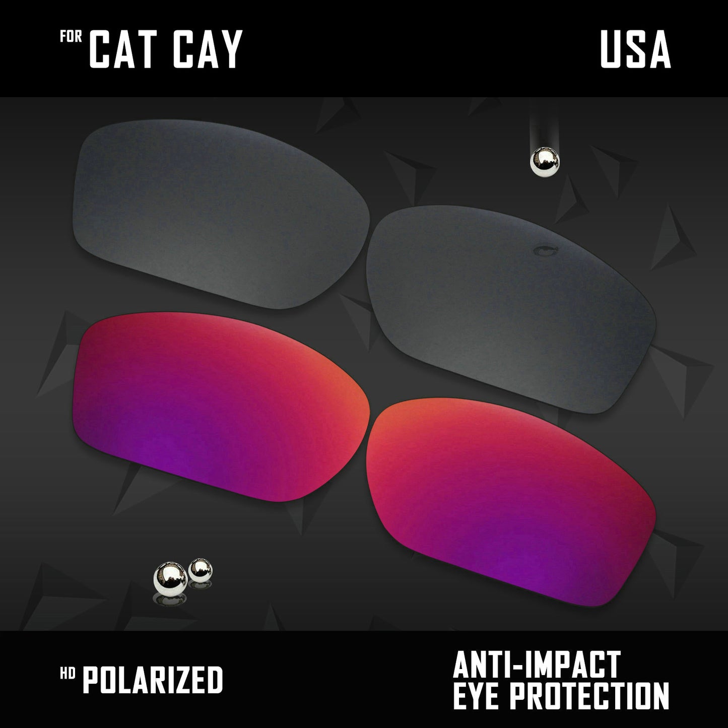 Anti Scratch Polarized Replacement Lenses for-Costa Del Mar Cat Cay