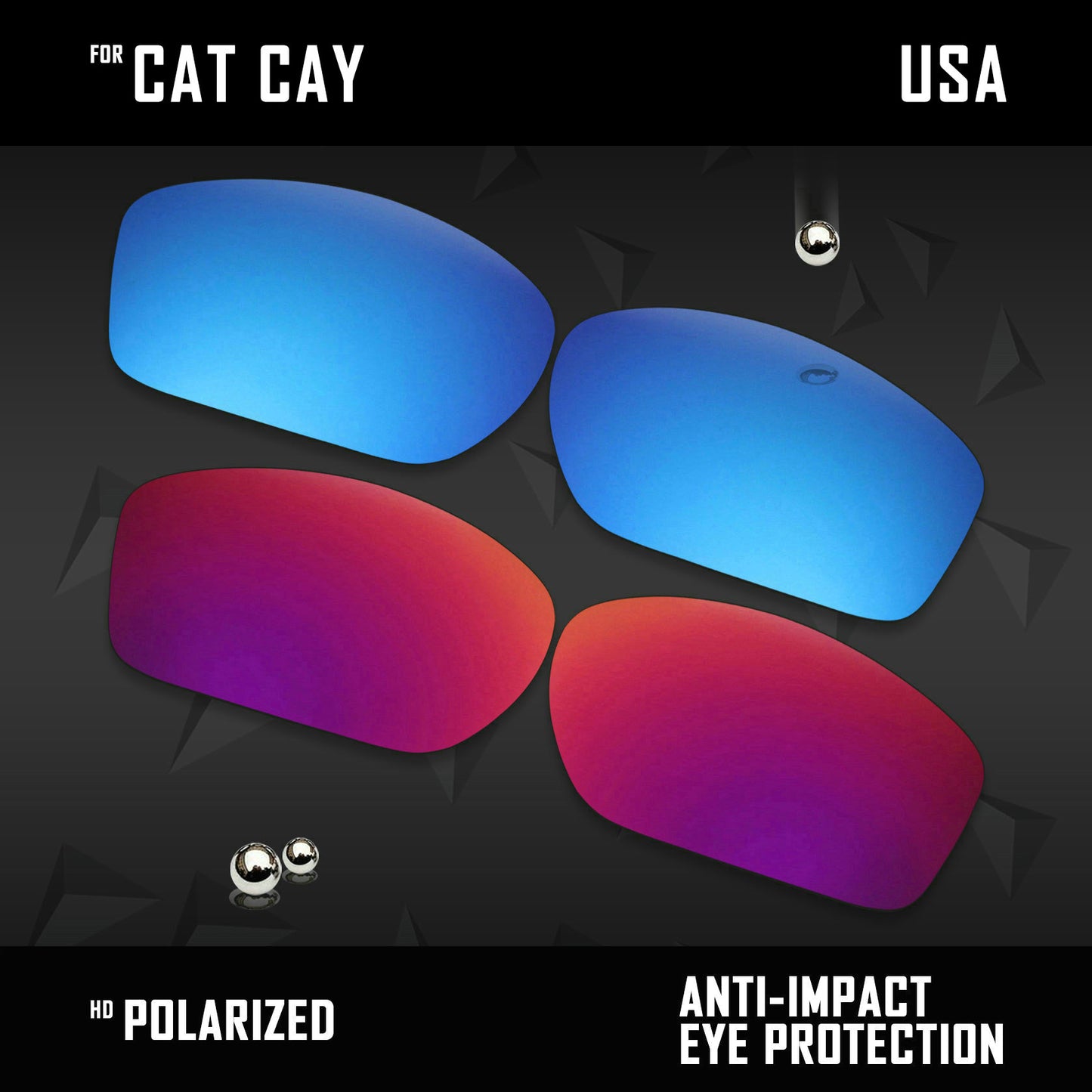 Anti Scratch Polarized Replacement Lenses for-Costa Del Mar Cat Cay