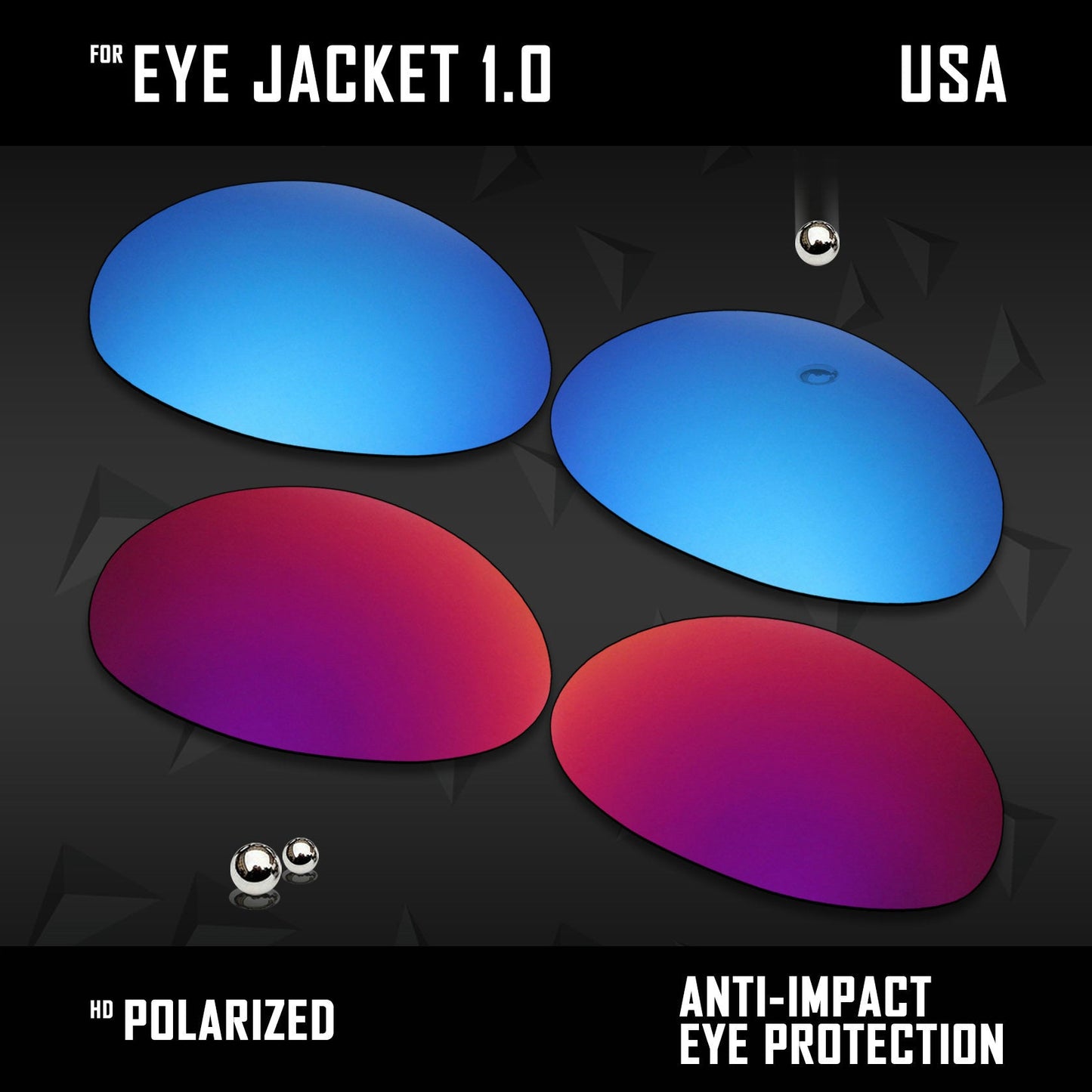 Anti Scratch Polarized Replacement Lenses for-Oakley Eye Jacket 1.0