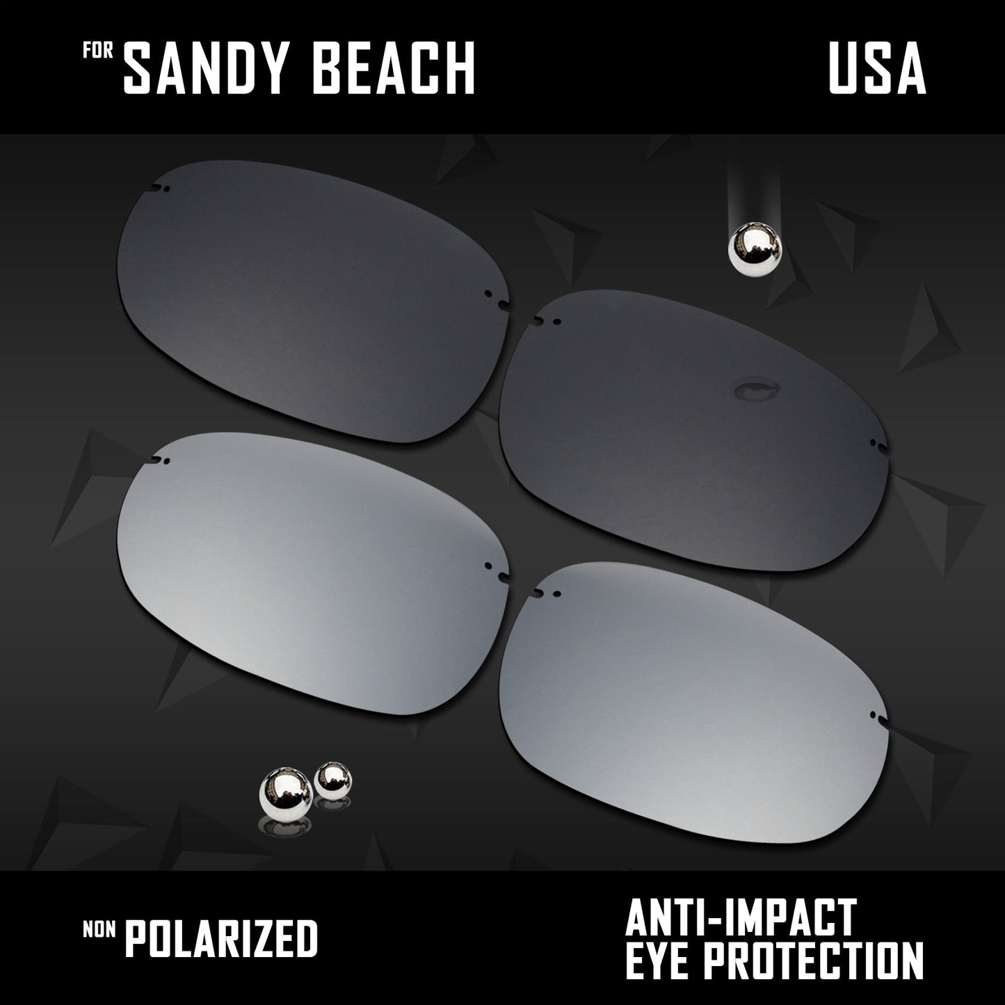 Anti Scratch Polarized Replacement Lenses for-Maui Jim Sandy Beach