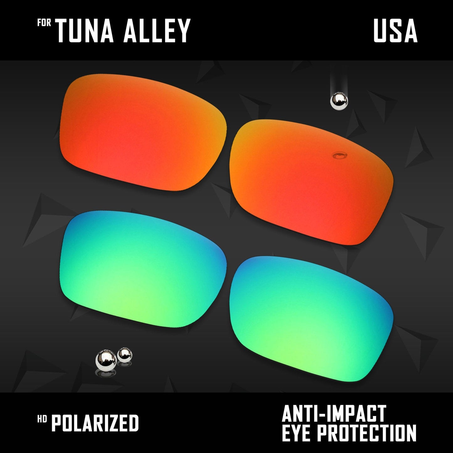 Anti Scratch Polarized Replacement Lenses for-Costa Del Mar Tuna Alley