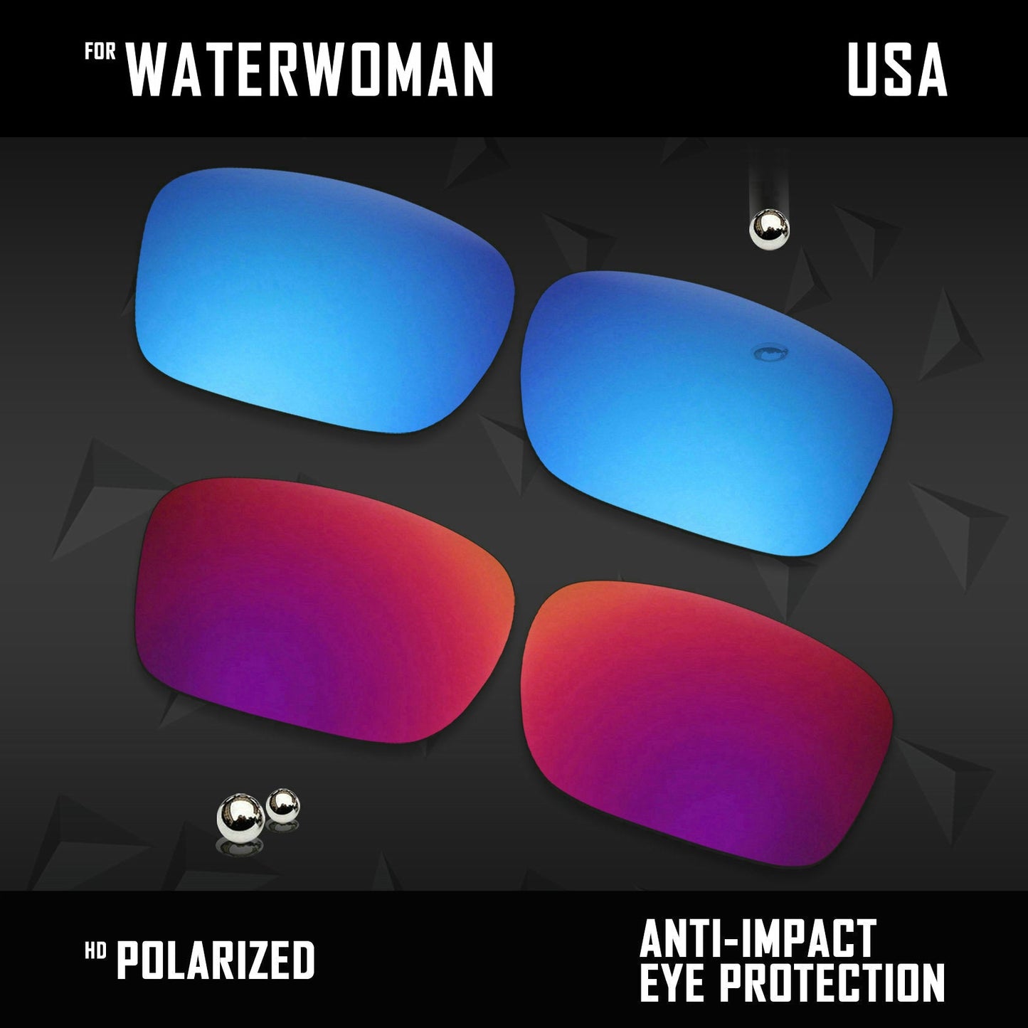 Anti Scratch Polarized Replacement Lenses for-Costa Del Mar Waterwoman
