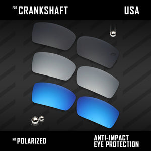 Anti Scratch Polarized Replacement Lenses for-Oakley Crankshaft OO9239 Options