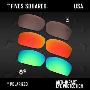 Anti Scratch Polarized Replacement Lenses for-Oakley Fives Squared Options