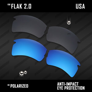 Anti Scratch Polarized Replacement Lenses for-Oakley Flak 2.0 OO9295 Options