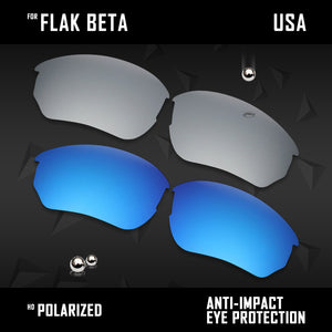 Anti Scratch Polarized Replacement Lenses for-Oakley Flak Beta OO9363 Options