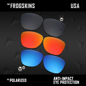Anti Scratch Polarized Replacement Lenses for-Oakley Frogskins OO9013 Options