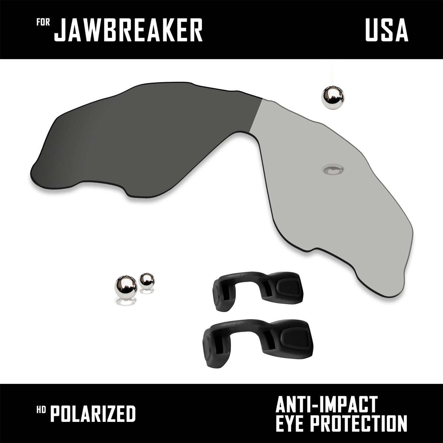 Anti Scratch Polarized Replacement Lens&Rubber Kits for-Oakley Jawbreaker OO9290