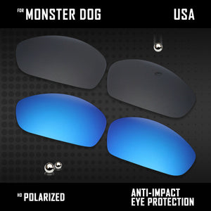 Anti Scratch Polarized Replacement Lenses for-Oakley Monster Dog Options