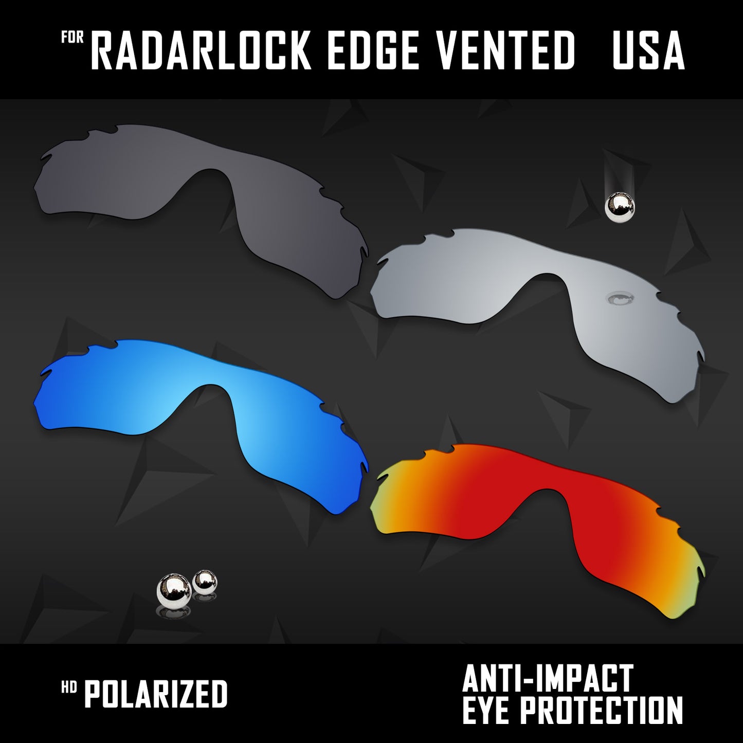 Anti Scratch Polarized Replacement Lens for-Oakley RadarLock Edge Vented OO9183