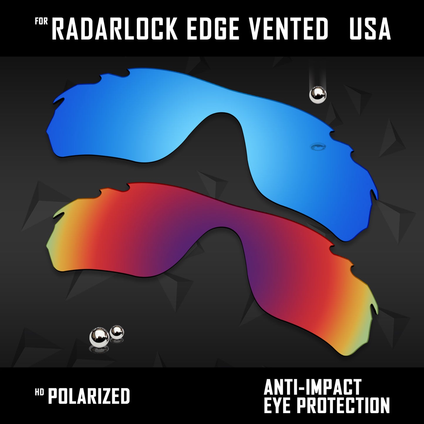 Anti Scratch Polarized Replacement Lens for-Oakley RadarLock Edge Vented OO9183