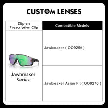 Load image into Gallery viewer, Custom Insert Clip-On &amp; Prescription Lenses for Oakley Jawbreaker  Sunglasses