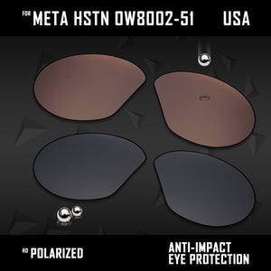 Anti Scratch Polarized Replacement Lenses for-Oakley Meta HSTN OW8002-51 Options