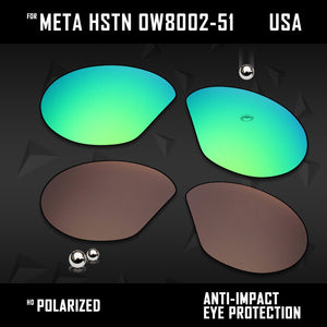 Anti Scratch Polarized Replacement Lenses for-Oakley Meta HSTN OW8002-51 Options