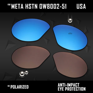 Anti Scratch Polarized Replacement Lenses for-Oakley Meta HSTN OW8002-51 Options