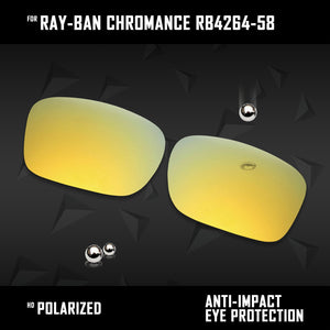 Anti Scratch Polarized Replacement Lenses for-Ray-Ban Chromance RB4264-58 Options