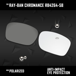 Anti Scratch Polarized Replacement Lenses for-Ray-Ban Chromance RB4264-58 Options