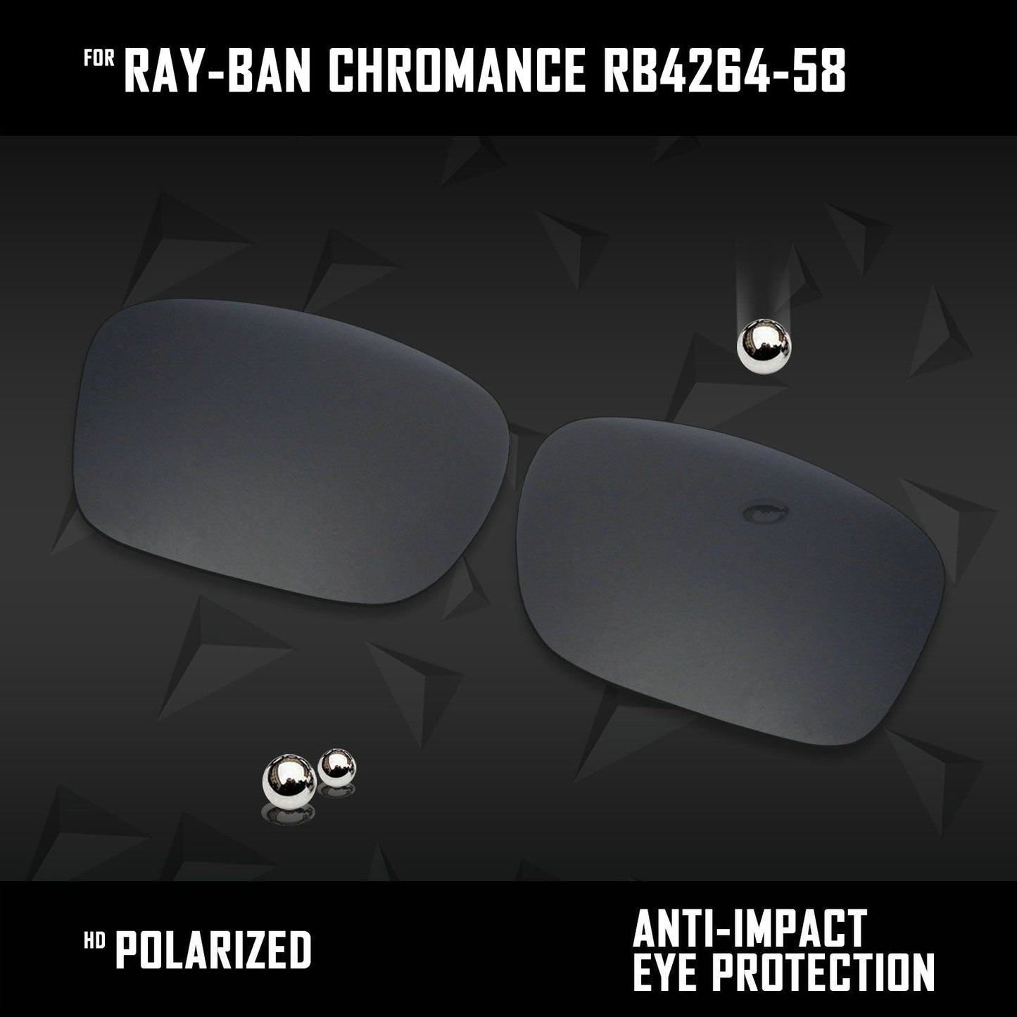 Anti Scratch Polarized Replacement Lenses for-Ray-Ban Chromance RB4264-58 Options