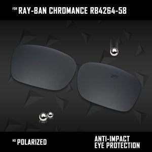 Anti Scratch Polarized Replacement Lenses for-Ray-Ban Chromance RB4264-58 Options