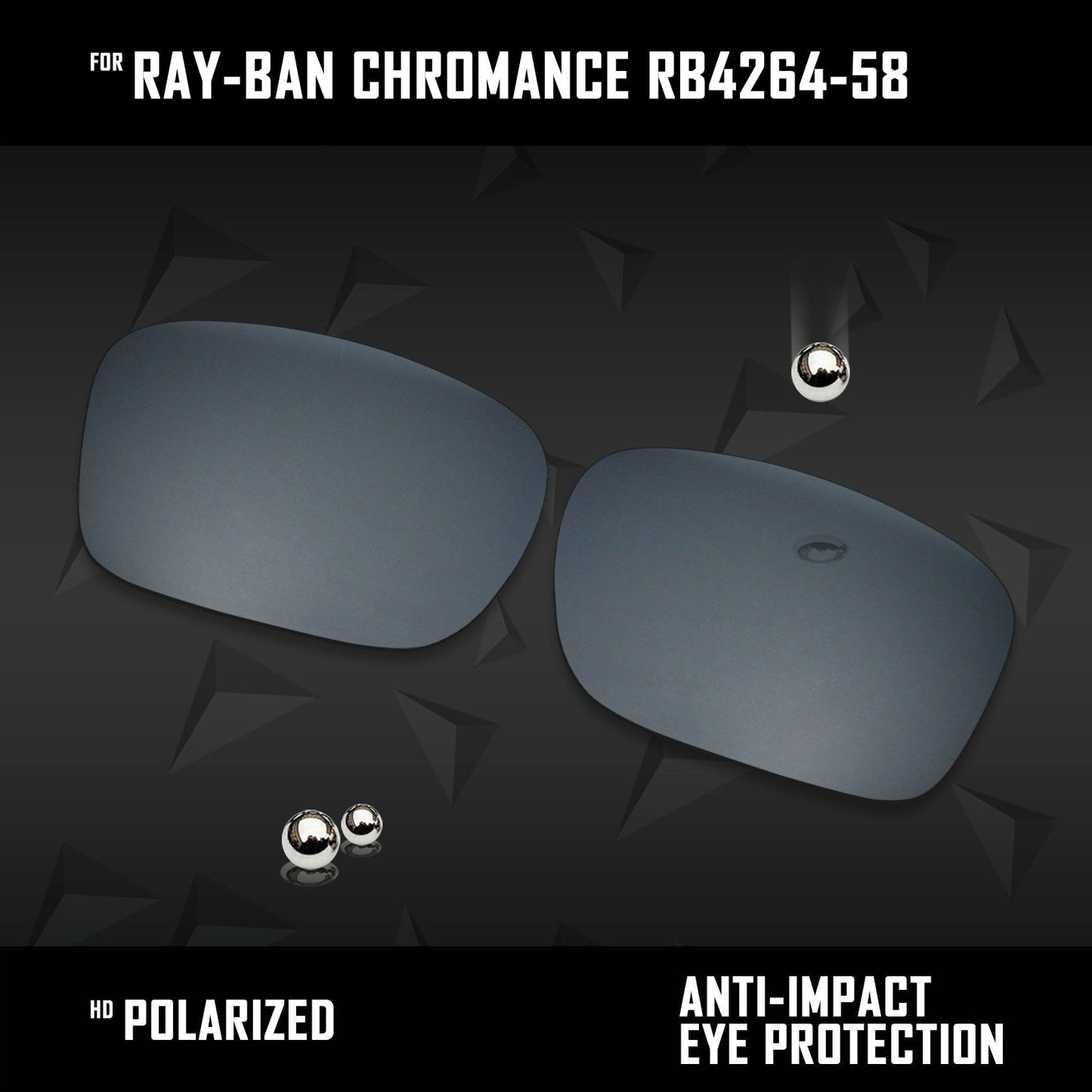Anti Scratch Polarized Replacement Lenses for-Ray-Ban Chromance RB4264-58 Options