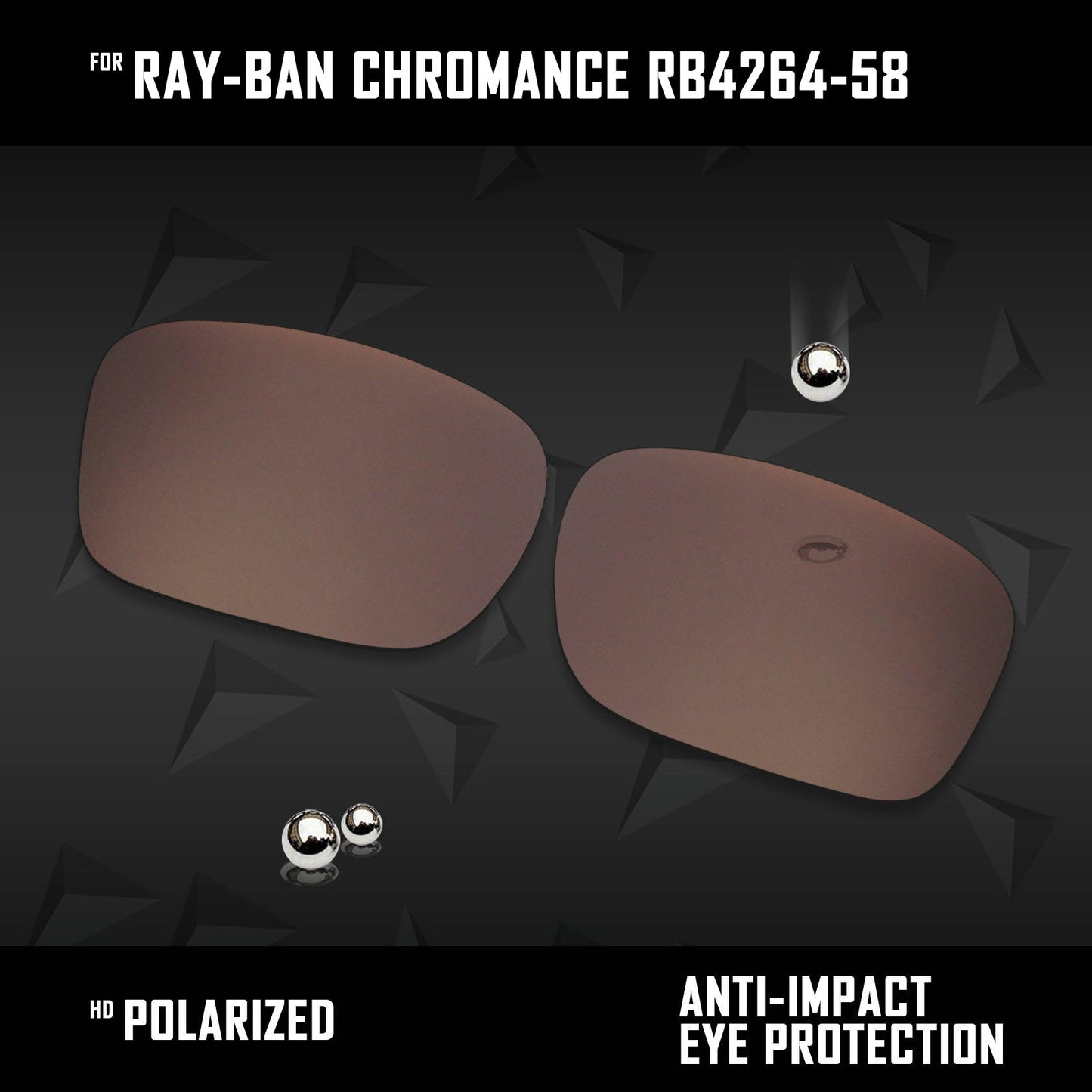 Anti Scratch Polarized Replacement Lenses for-Ray-Ban Chromance RB4264-58 Options
