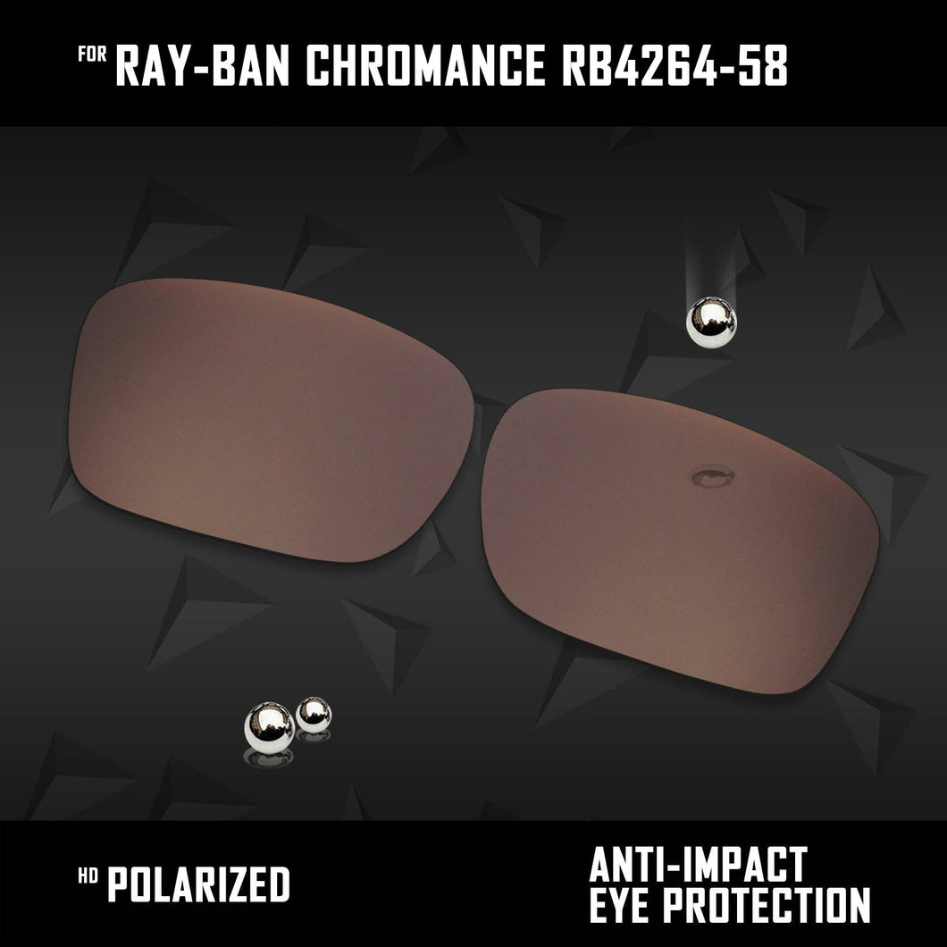 Anti Scratch Polarized Replacement Lenses for-Ray-Ban Chromance RB4264-58 Options