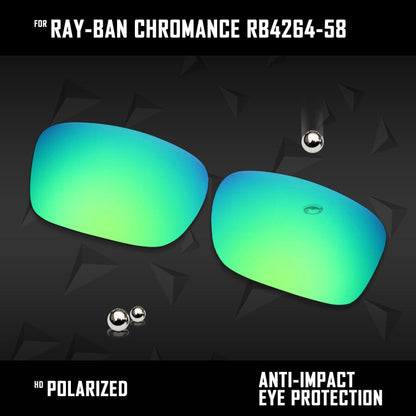 Anti Scratch Polarized Replacement Lenses for-Ray-Ban Chromance RB4264-58 Options