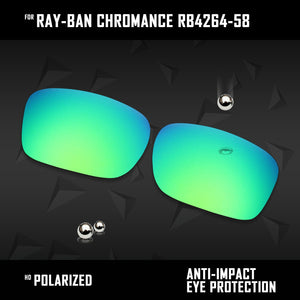 Anti Scratch Polarized Replacement Lenses for-Ray-Ban Chromance RB4264-58 Options