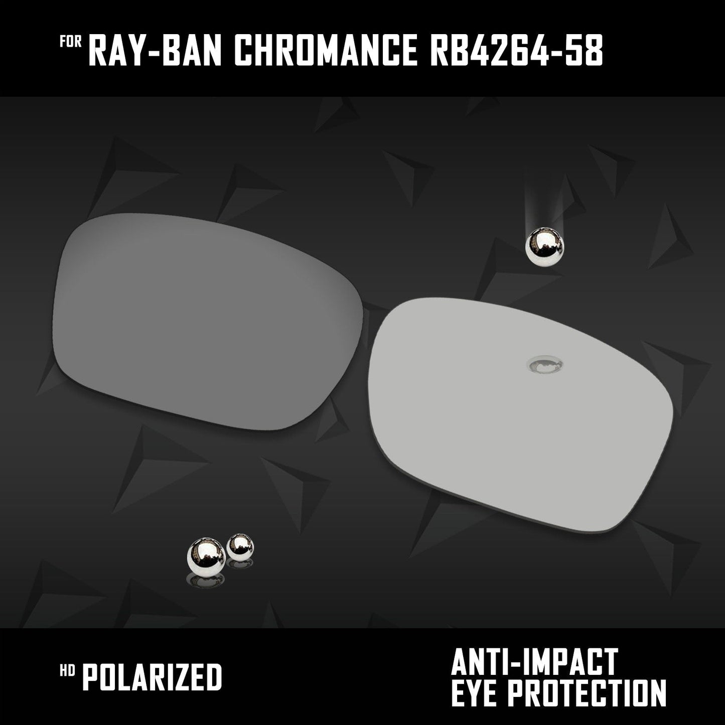 Anti Scratch Polarized Replacement Lenses for-Ray-Ban Chromance RB4264-58 Options