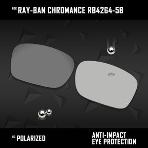 Anti Scratch Polarized Replacement Lenses for-Ray-Ban Chromance RB4264-58 Options