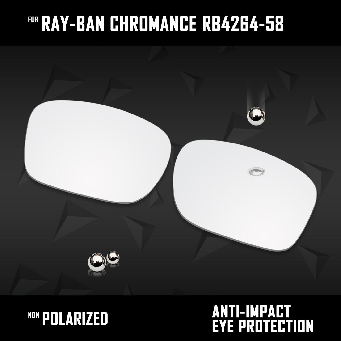 Anti Scratch Polarized Replacement Lenses for-Ray-Ban Chromance RB4264-58 Options