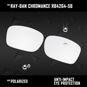 Anti Scratch Polarized Replacement Lenses for-Ray-Ban Chromance RB4264-58 Options