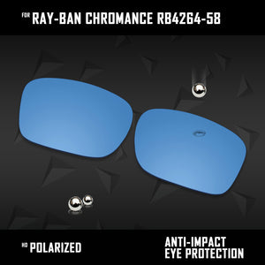 Anti Scratch Polarized Replacement Lenses for-Ray-Ban Chromance RB4264-58 Options