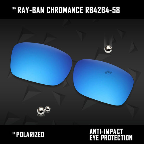 Anti Scratch Polarized Replacement Lenses for-Ray-Ban Chromance RB4264-58 Options
