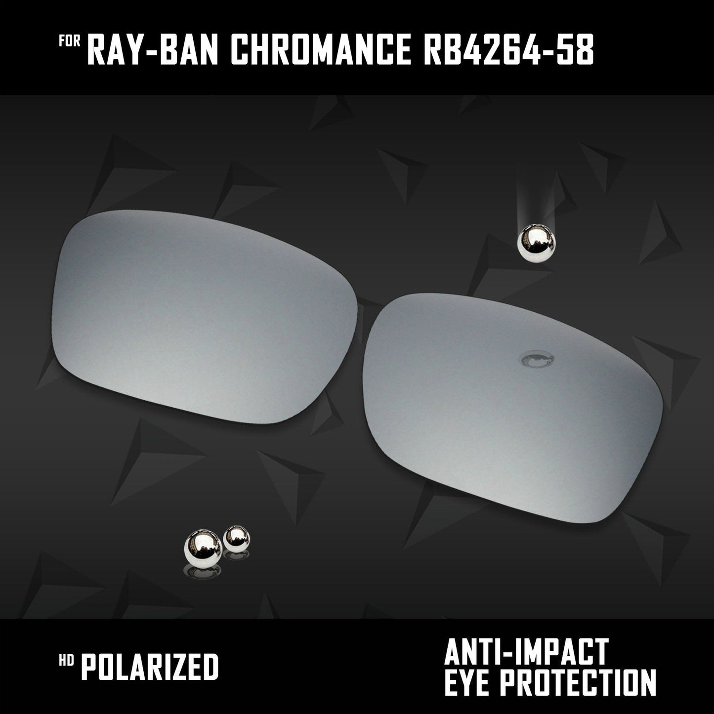 Anti Scratch Polarized Replacement Lenses for-Ray-Ban Chromance RB4264-58 Options