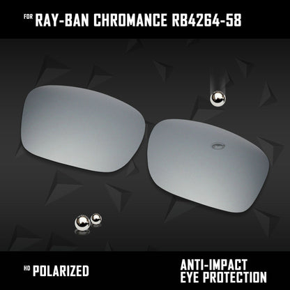 Anti Scratch Polarized Replacement Lenses for-Ray-Ban Chromance RB4264-58 Options