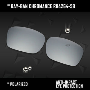 Anti Scratch Polarized Replacement Lenses for-Ray-Ban Chromance RB4264-58 Options