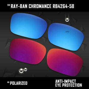 Anti Scratch Polarized Replacement Lenses for-Ray-Ban Chromance RB4264-58 Options