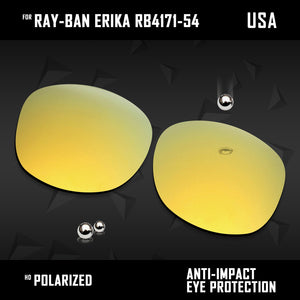 Anti Scratch Polarized Replacement Lenses for-Ray-Ban Erika RB4171-54 Options
