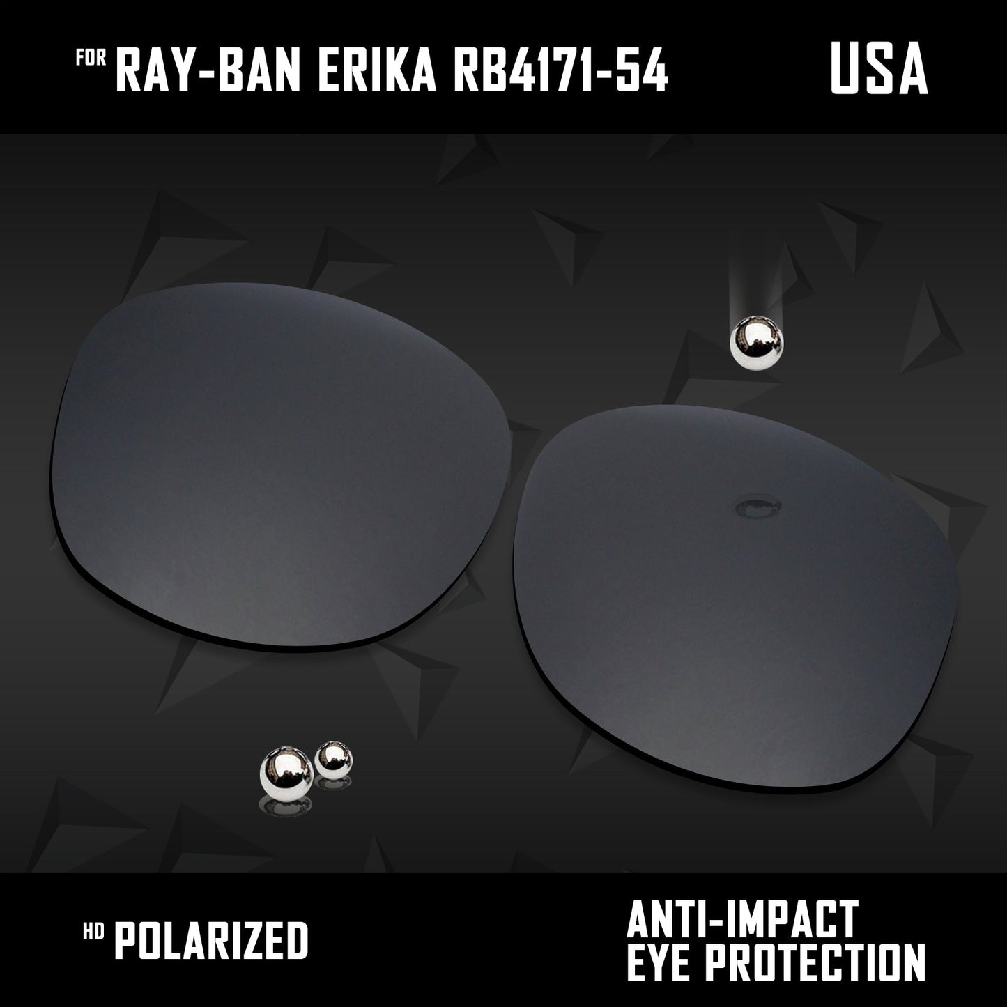 Anti Scratch Polarized Replacement Lenses for-Ray-Ban Erika RB4171-54 Options
