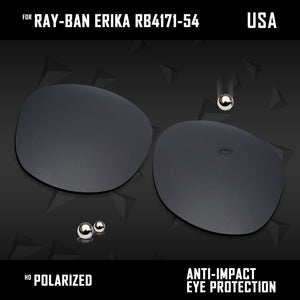 Anti Scratch Polarized Replacement Lenses for-Ray-Ban Erika RB4171-54 Options