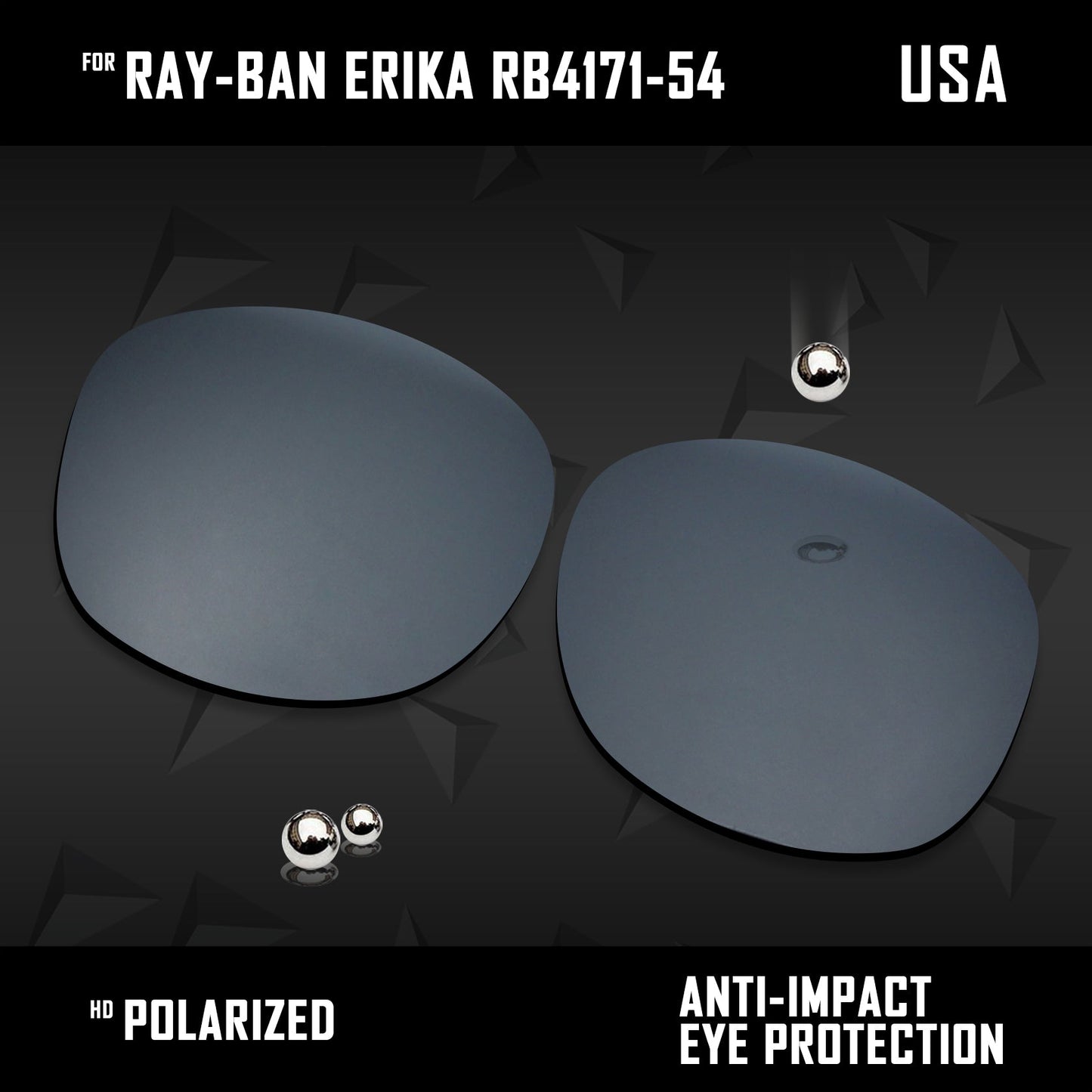 Anti Scratch Polarized Replacement Lenses for-Ray-Ban Erika RB4171-54 Options