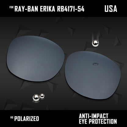 Anti Scratch Polarized Replacement Lenses for-Ray-Ban Erika RB4171-54 Options