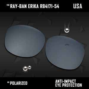 Anti Scratch Polarized Replacement Lenses for-Ray-Ban Erika RB4171-54 Options