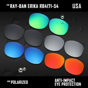 Anti Scratch Polarized Replacement Lenses for-Ray-Ban Erika RB4171-54 Options