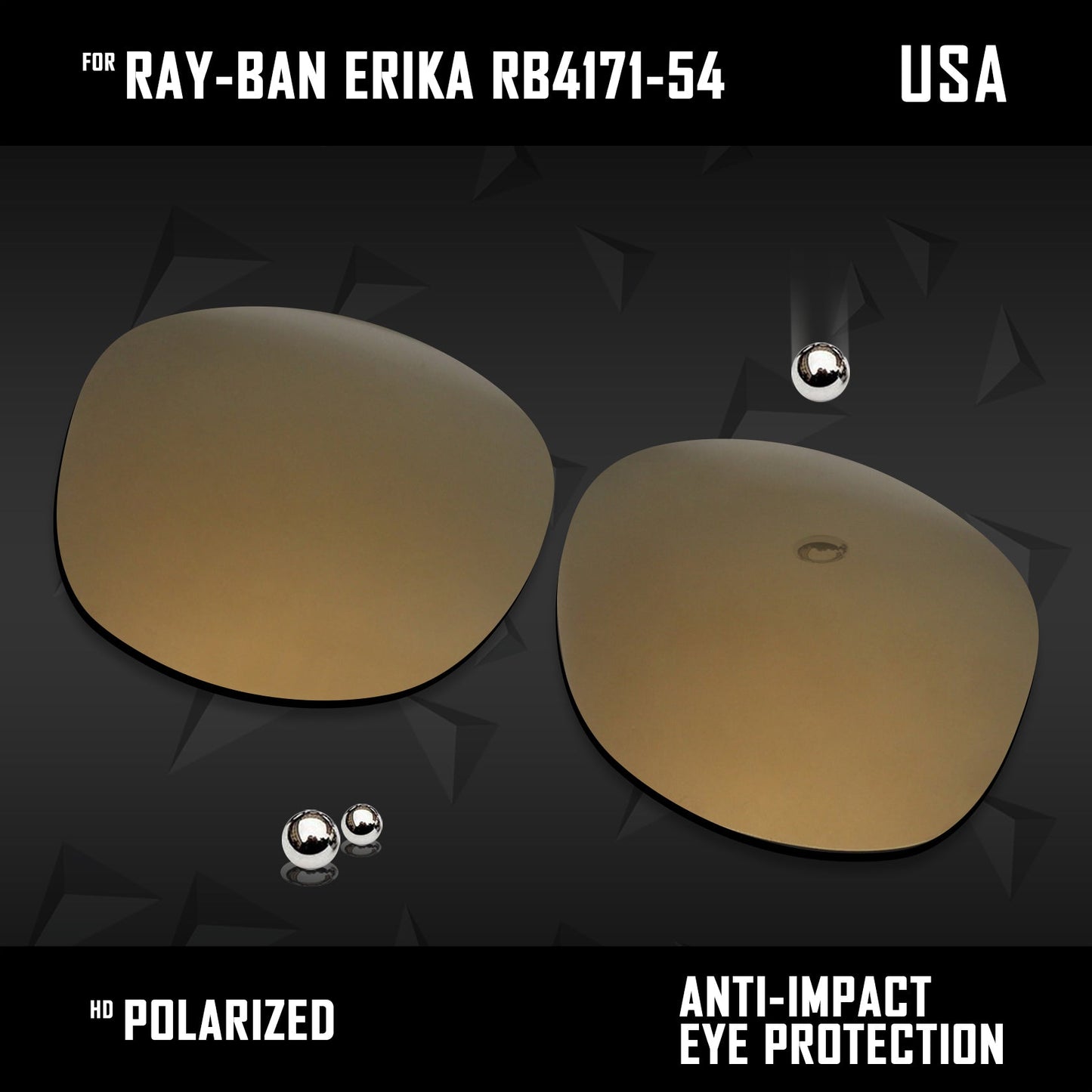 Anti Scratch Polarized Replacement Lenses for-Ray-Ban Erika RB4171-54 Options