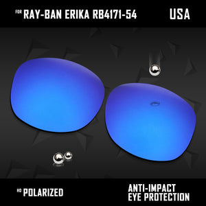 Anti Scratch Polarized Replacement Lenses for-Ray-Ban Erika RB4171-54 Options