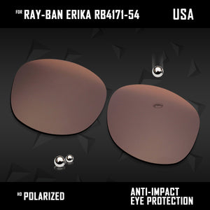 Anti Scratch Polarized Replacement Lenses for-Ray-Ban Erika RB4171-54 Options